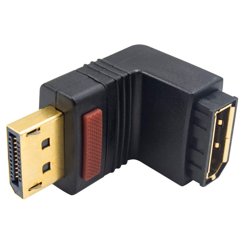 Poyiccot DP to DP Adapter, 90 Degree Up Angle Displayport Male to Displayport Female Extension Adapter Support Displayport 1.2 (4k DP Male to Female) - Image 1